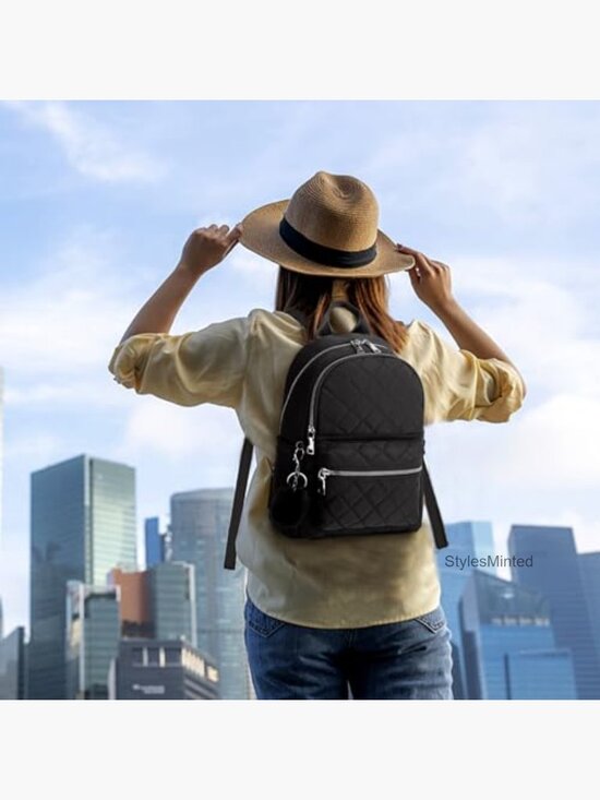 Mini Backpack Purse Women Lightweight Travel Bookbag Quilted Vegan Leather 7 main image 4